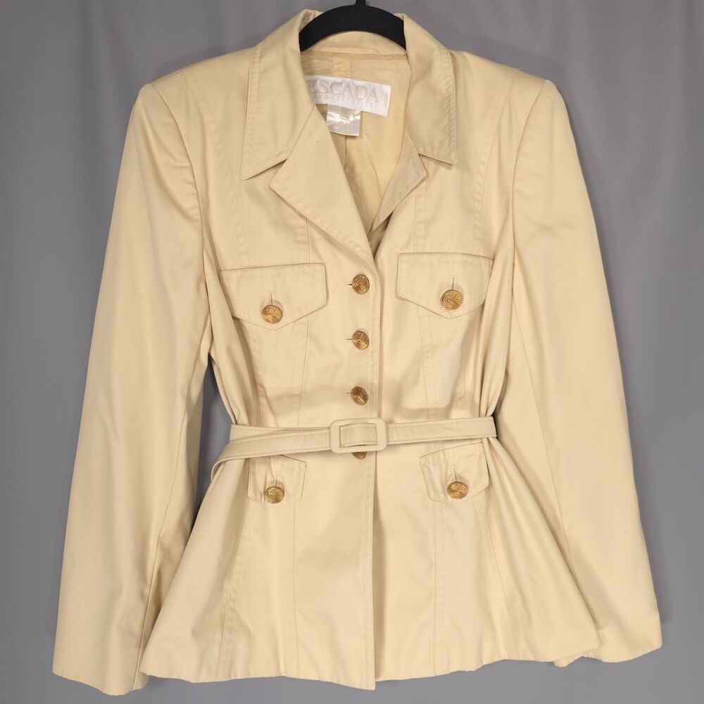 ESCADA MARGARETHA LEY Set Vintage GERMANY MADE Belted Blazer 8 + Pencil Skirt 6 - Picture 11 of 16